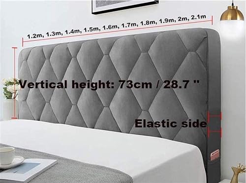 Velvet Headboard Cover - Quilted Bed Protector for Full to King Size
