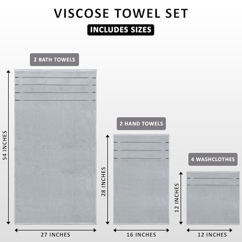 8-Piece Luxury Cotton Towel Set - 600 GSM Soft Absorbent Bath Towel Collection