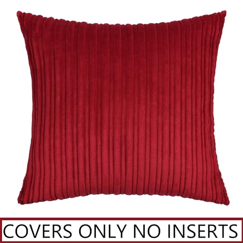 UGASA Velvet Christmas Pillow Covers 26x26 inch Burgundy Pack of 2