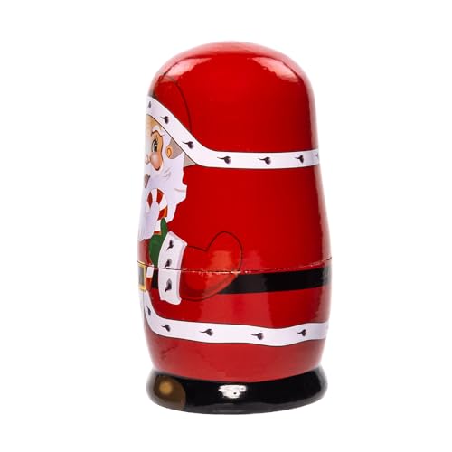 Kurt Adler Santa Nesting Doll Set - 5 Piece Holiday Matryoshka Decor