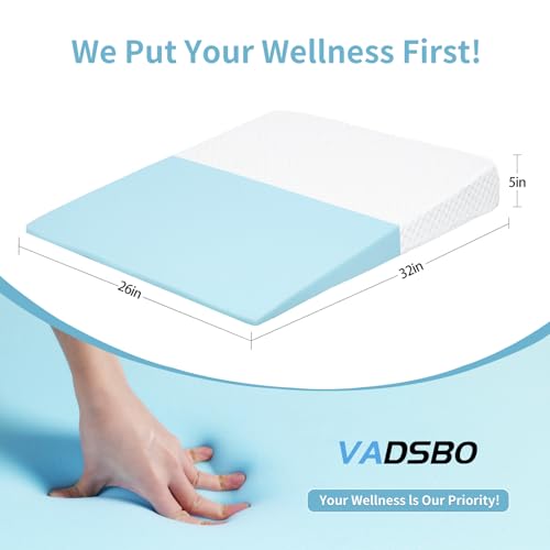 Wedge Pillow for Sleeping and Back Support - 5-Inch Foam Triangle