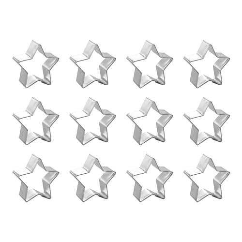 1.5 Inch Mini Star Cookie Cutters (12 Count) – Tin Plated Steel, Safe Edges