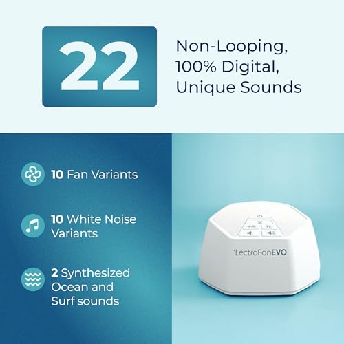 Portable White Noise Sound Machine for Sleep with 22 Non-Looping Sounds
