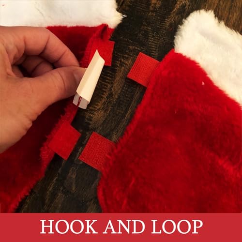 Small Christmas Tree Skirt, Red and White Short Plush Mini Shirts for