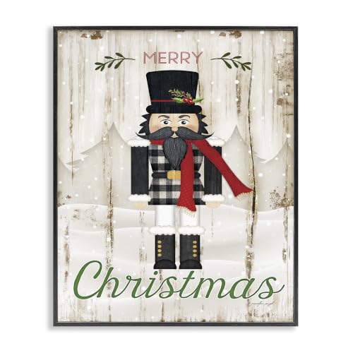 Merry Christmas Nutcracker Framed Giclee Wall Art - Holiday Decor