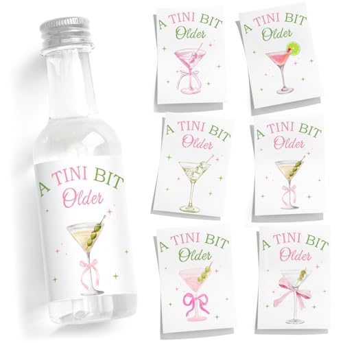 Clabby Martini Bottle Labels 48 Pcs Tini Bit Older Birthday Decorations - Martini