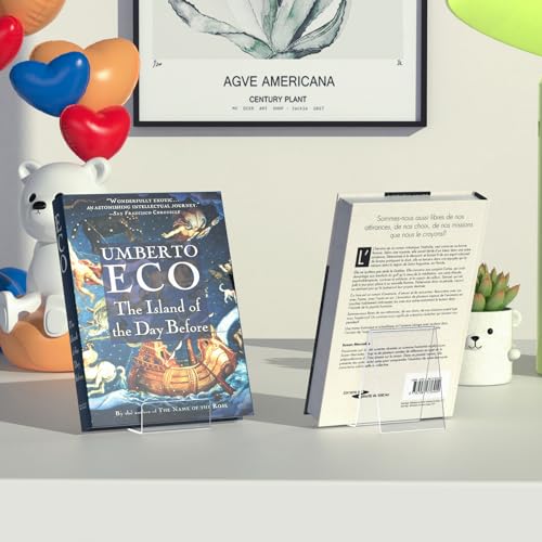 Clear Acrylic Book Stand & Display Holder Set - 6 Pack Multi-Use Easels