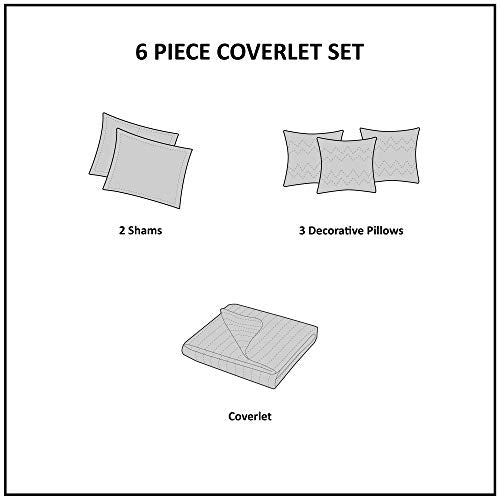 Madison Park Coastal Quilt Set - 6 Piece Full/Queen Coverlet Bedspread