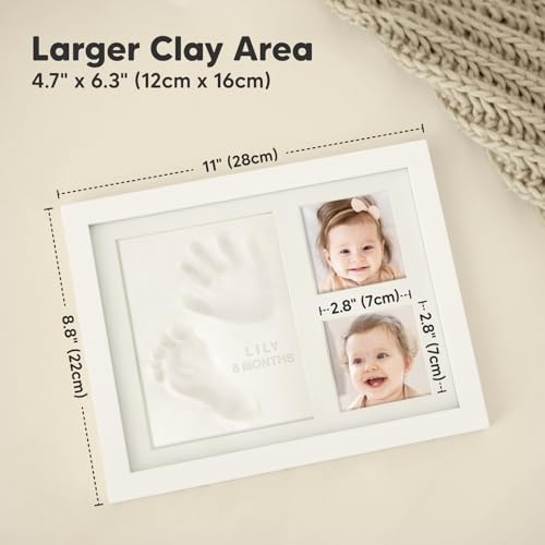 Baby Hand and Footprint Kit - Newborn Air-Dry Clay Keepsake Picture Frame