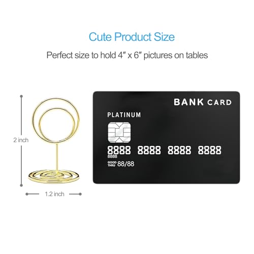 20pcs Mini Gold Table Number Holders - Metal Wire Place Card Stands