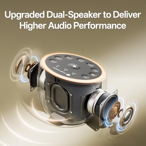 Dual-Speaker White Noise Machine for Sleep - 40 Sounds & 8 Night Lights