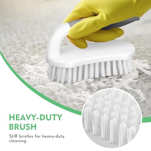 Heavy-Duty Scrub Brush Set with Stiff Bristles & Non-Slip Grip - 2 Pack