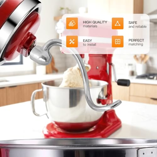 Stainless Steel Dough Hook Attachment for 5/6 Quart Bowl-Lift Stand Mixers