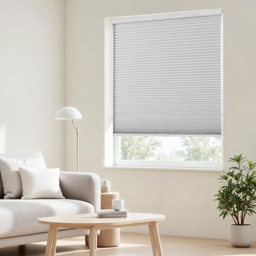 Cordless Blackout Cellular Shades, 35" W x 64" H, White - Thermal Insulated Honeycomb Blinds