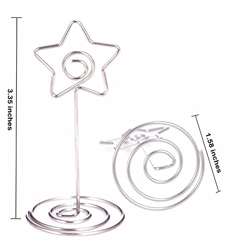20-Piece Star Shaped Table Number Stands - 3.35-Inch Metal Place Card Holders
