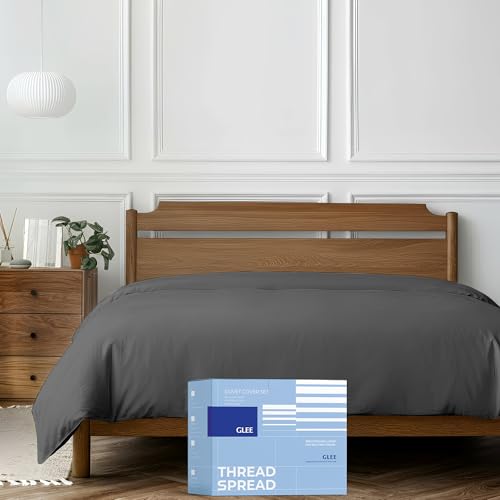 100% Egyptian Cotton Duvet Cover Queen Size - Soft Dark Grey