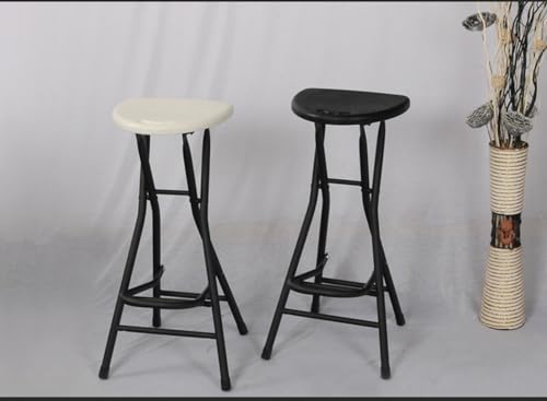 28-Inch Folding Bar Stool with Footrest, Portable Collapsible Counter Chair