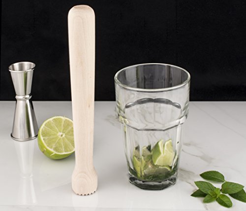HIC Kitchen Bar Wooden Muddler - 8.75-Inch Beechwood Cocktail Tool