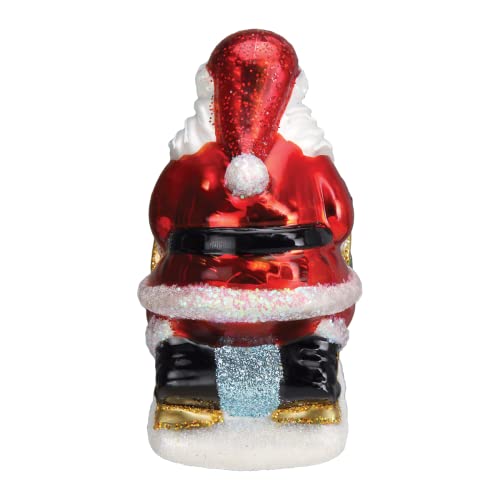 Old World Christmas Santa's Dog Sled Glass Ornament 5.5 Inches Christmas Tree Decor