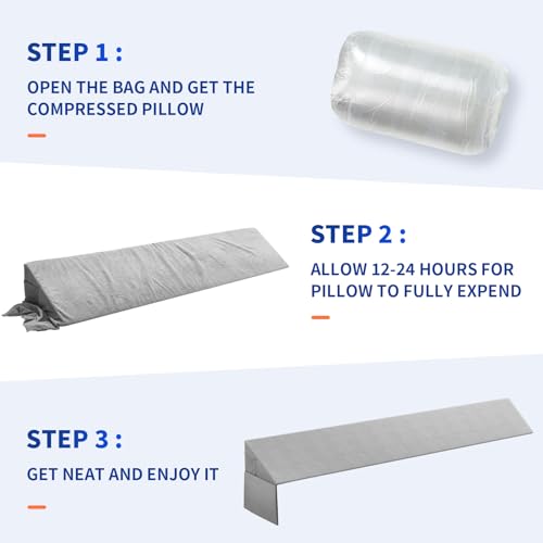 Bed Wedge Pillow for Headboard Gap Filler - Twin Size Foam Support