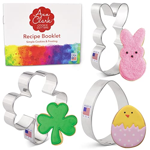 Ann Clark Easter & Shamrock Cookie Cutter Set of 3 - Made in USA
