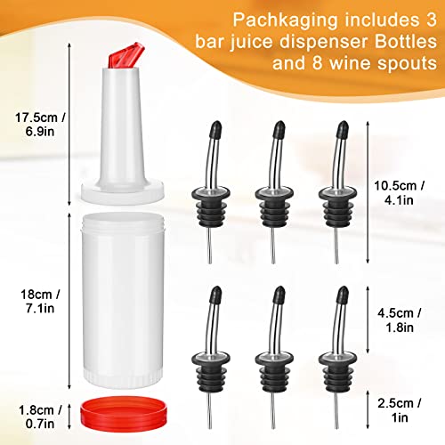 Chengu Bright Colors 3-Pack 34 oz Plastic Fruit Juice Pour Bottles with Spouts