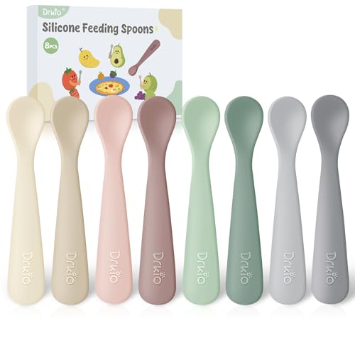 8-Pack Silicone Baby Spoons for Self-Feeding | BPA-Free & Soft Tips