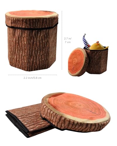 Tree Stump Fruit Storage Ottoman - Collapsible Kids Toy & Seat Chest
