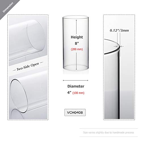 Clear Glass Cylinder Candle Holder - 8" Open Ended Design