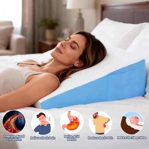 Memory Foam Wedge Pillow for Back, Neck & Leg Support - 7.5"