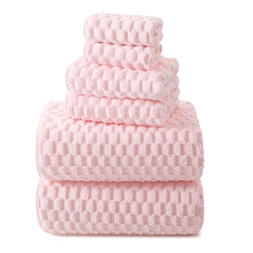 6-Piece Microfiber Bath Towel Set, Oversized Bath Sheets and Hand Towels