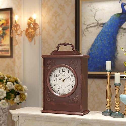Vintage Mantel Clock with Hidden Safe, Antique Style Desk & Shelf Clock