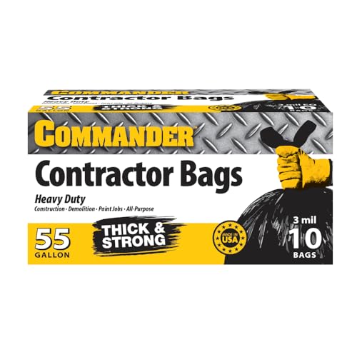 55 Gallon Heavy Duty Contractor Trash Bags with Flap Ties - 10 Pack