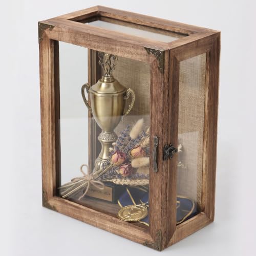 11x14 Deep Shadow Box Display Case with Glass Sides - 6.2 Inch Depth Wood