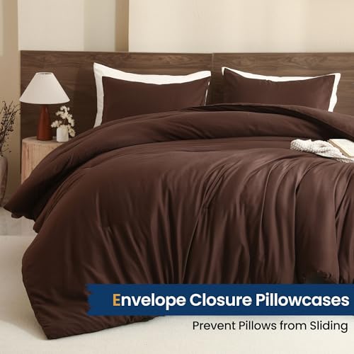 Earthy Brown Queen Comforter Set - 3-Piece Soft All-Season Bedding Set