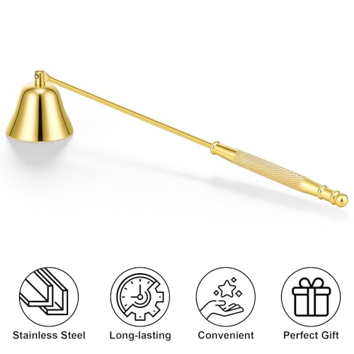 Gold Stainless Steel Candle Snuffer with Long Handle