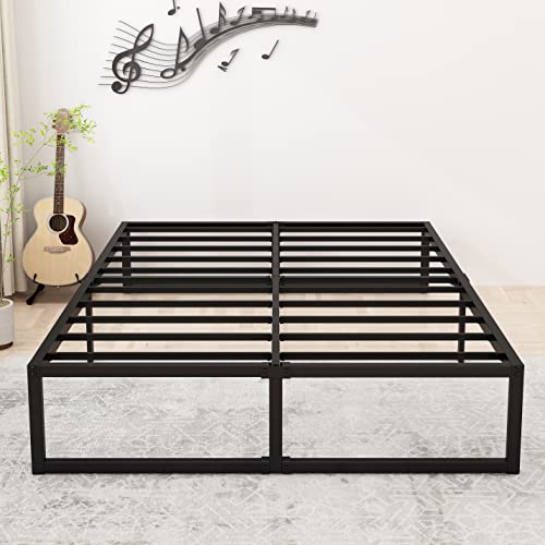 Queen Size Metal Platform Bed Frame, Heavy Duty Steel Slat Support