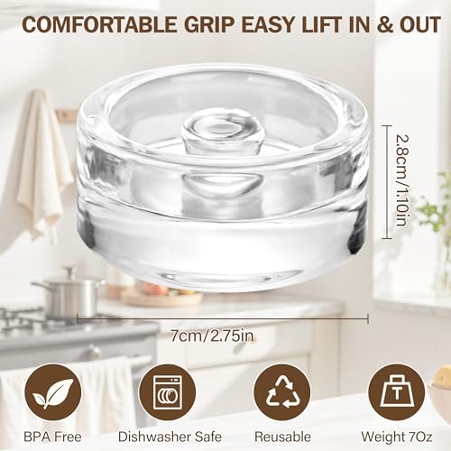 Glass Fermentation Weights 4-Pack with Easy Grip Handle for Wide Mouth Mason Jars