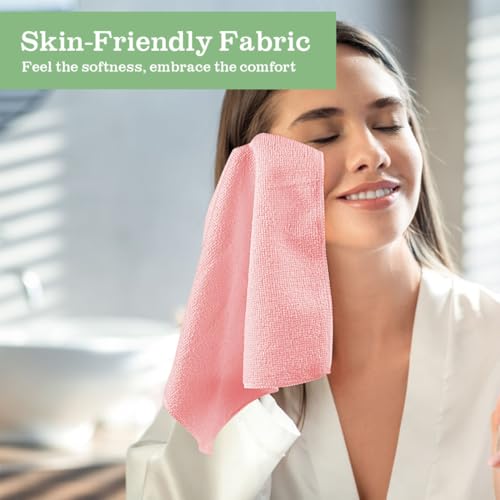 Unimade Microfiber Washcloths 20-Pack Face Towels 12" x 12" Soft Fast Drying