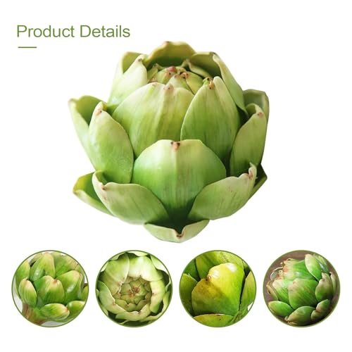Small Artificial Artichoke Decorative Vegetable Prop, 3-Piece Set