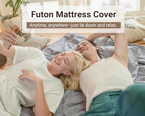 100% Cotton Futon Mattress Cover with Zipper for 4" Mattresses