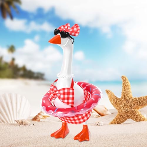 Summer Bikini Outfit Set for 7-Inch Desk Goose Figurine with Accessories