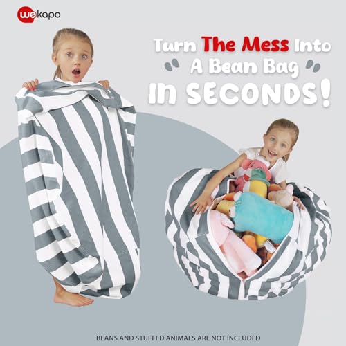 Stuffed Animal Storage Bean Bag Chair Cover - Extra Large Kids Toy Organizer
