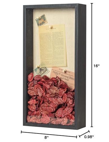 8x16 Shadow Box Display Case with Linen Back for Keepsakes and Medals