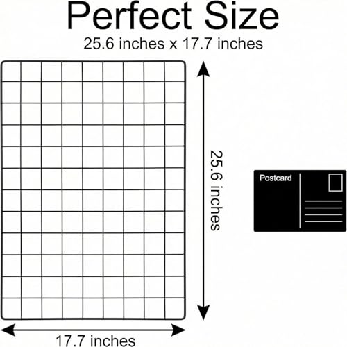 Metal Wire Wall Grid Panel Display, 25.6x17.7 Inch Photo Organizer, Set of 2