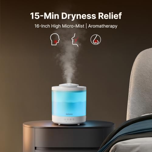 Ultrasonic Humidifier and Oil Diffuser Top-Fill Cool Mist 2-Pack