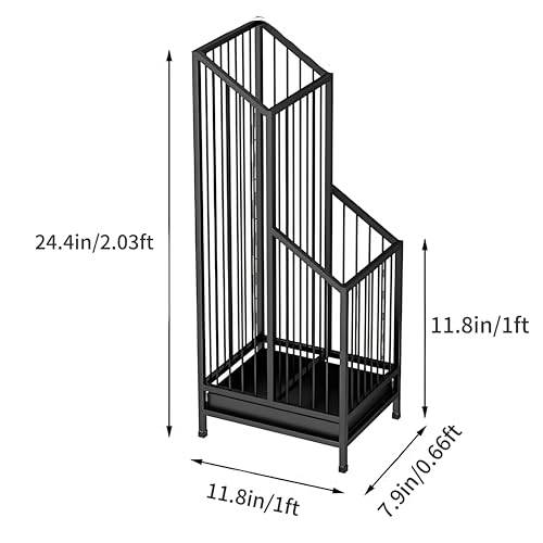 Modern Metal Umbrella Stand with Drip Tray for Entryway and Office