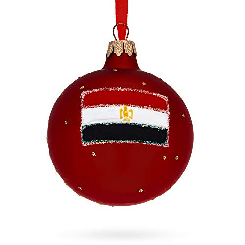 Egyptian Pyramids Glass Ball Ornament, 4 Inch Hand-Painted Christmas Decoration