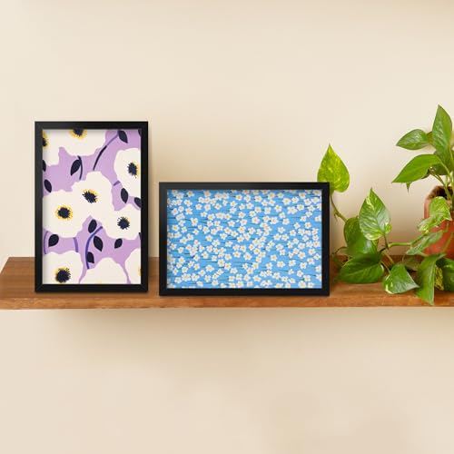 Black 4x6 Picture Frames Set of 2 - Modern Wall & Tabletop Photo Frame
