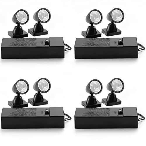 Roowest 4 Packs Mini LED Spot Lights for Christmas Village Display (Variation: THIS listing 4)